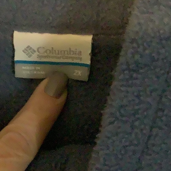 Columbia dusty blue fleece full zip jacket, size 2X - Picture 3 of 5